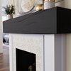 Ekena Millwork Riverwood Faux Wood Fireplace Mantel, Premium Ebony, 4"H x 4"D x 84"W MANURW04X04X84ZB